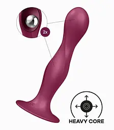 Фалоімітатор Satisfyer Double Ball-R 17.7 см бордовий - мініатюра 4
