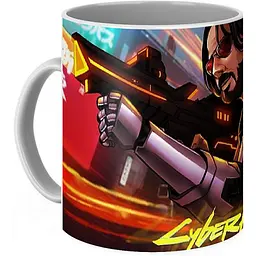 Кухоль GeekLand Cyberpunk 2077 Кіберпанк 2077 johnny silverhand fan art CY 02.577 330 мл білий - мініатюра 2