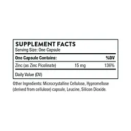 Цинк піколінат 15 мг Thorne Zinc Picolinate 15 mg - 60 caps - мініатюра 2