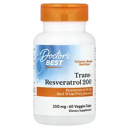 Ресвератрол Trans-Resveratrol with ResVinol 200 mg 60 капсул Doctor's Best vit0005015