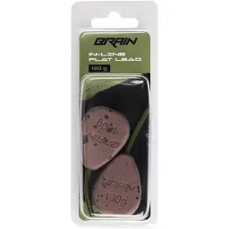 Грузило Brain In-Line Flat Lead 130g 2шт/уп Brown - мініатюра 2