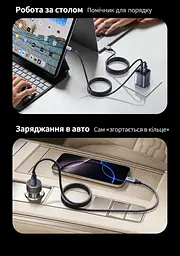 Кабель UGREEN L521 магнітний USB-A - USB-C 100 Вт 1 м темно-синій (55518) - мініатюра 14