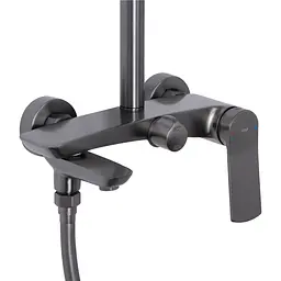 Душова система універсальна Qtap Slavonice на три споживача (з виливом) QTSLA111GMB45910 Gunmetal Black PVD, Шліфований чорний хром - мініатюра 3