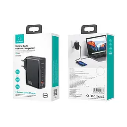 Адаптер мережевий USAMS T50 100w 4 Ports Gan Fast Charger US-CC163 |1USB/3Type-C, 100W/5A, PD/Q| - мініатюра 2