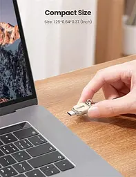 Картрідер USB-C UGREEN CM331 пристрій читання карт Micro SD Тип C TF 2Tb 5Gbps Light Golden (80124) - мініатюра 7