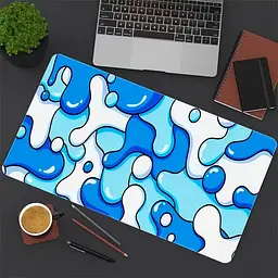 Килимок для миші та клавіатури "Blue Spots" 80×30 см, Чорний - мініатюра 4