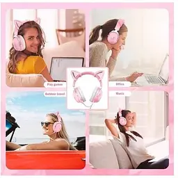 Ігри навушники з вушками Onikuma X11 Gaming CAT with LED фіолетові - мініатюра 6
