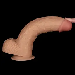 Реалістичний вібратор Vibrating Power Basics Cock тілесний 23.6см - мініатюра 8