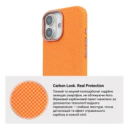 Чохол ArmorStandart LikeCarbon2 SE MagCase для Apple iPhone 17 Kevlar Orange Rose Gold - мініатюра 7