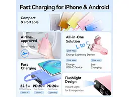 Зовнішній акумулятор (Power Bank) Vention 10000mAh 22.5W Gradient Blue (FHZL0) - мініатюра 3