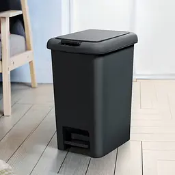 Відро для сміття MBM My Home з кришкою та педаллю 45 л антрацит (BIN-01 45L ANTHRACITE) - мініатюра 5