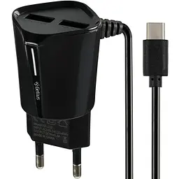 Мережевий зарядний пристрій Gelius Pro Edition Auto ID 2USB 2.4 A Black з кабелем Type-C