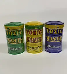 Набір Toxic Waste Лютий Токс (Кислі Цукерки Yellow + Green +Blue+ Orange Nuclear Fusion + Purple + Red Sour Candy - мініатюра 3