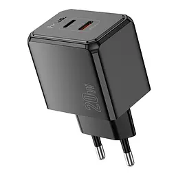 Мережевий зарядний пристрій Hoco CS16A Dual port Type-C/Lightning PD/QC 20W PPS Black (35776_3605181) - мініатюра 4