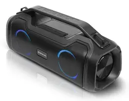 Колонка портативна 2.0 REAL-EL X-747 Black, 2 x 25 Вт, пластиковий корпус, Bluetooth, MicroSD / USB, IPX5, живлення від акумулятора, 2x3600мА * год, керування зверху - мініатюра 2