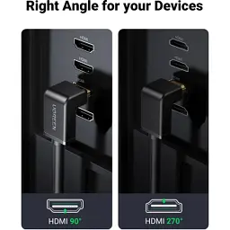 Кабель мультимедійний HDMI M to HDMI M 2.0m 90° corner HD103 black Ugreen (10173) - мініатюра 4