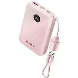 Батарея універсальна Vention 10000mAh, 22.5W, PD, QC, Pink (FKAP0-C) - мініатюра 2