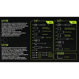 Набір інструментів Alloid 1/2, 1/4, 108 предметів (TS-108) - мініатюра 10