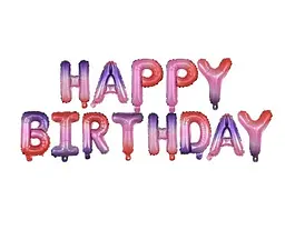 Кулі Happy birthday фольговані 16 дюймів різнобарвні - мініатюра 2