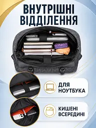 Жіночий рюкзак з екошкіри 29×43×13 см для ноутбука та формату А4, з кишенею-антизлодій, чорний (49676370) - мініатюра 5