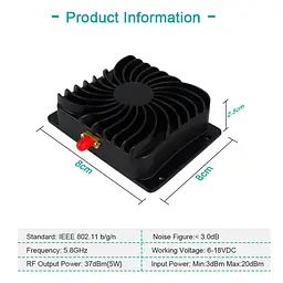 Підсилювач Wi-Fi 5.8Ghz сигналу EDUP EP-AB013 повний комплект бустер розширювач вайфай (18634) - мініатюра 2