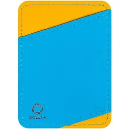 Холдер для карток Waudog Family Colors of freedom, шкіра, 9,5х7 см, жовтий з блакитним