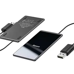 Бездротовий зарядний пристрій Baseus Wireless Charger Card Ultra Thin 15W WX01B-01 Black - мініатюра 3