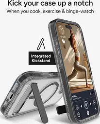 Чохол протиударний з підставкою ZAGG Gear4 Crystal Palace MagSafe для iPhone 16 Прозорий + Black - мініатюра 8