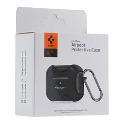 Футляр із карабіном Spigen DuraPro Flex Airpods 1/ Airpods 2 Black (35267_3345632) - мініатюра 2