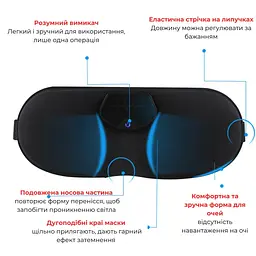 Маска Supretto для сну від хропіння з легкими вібраціями чорна (90560001) - мініатюра 5