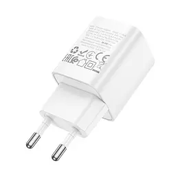 Мережевий зарядний пристрій Hoco C148A Charm single port PD30W charger (EU) білий - мініатюра 3