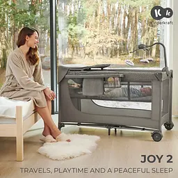 Ліжко-манеж с пеленатором Kinderkraft Joy 2 Dark Grey (KLJOY02DGR000AC) - мініатюра 8