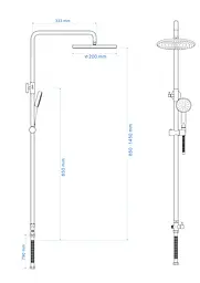 Душова система RJ L-118 см, хром RS 4011, Хром - мініатюра 2