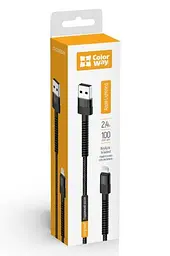 Кабель USB AM - Lightning, 1 м, чорний, ColorWay, 2.4A (CW-CBUL063-BK)