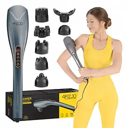 Ручний вібраційний масажер для тіла 4FIZJO Long Stick 7 в 1 4FJ0555 Grey (P-5907739319135)