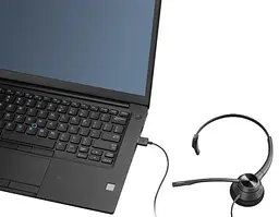 Гарнітура комп'ютерна Poly моно On-ear EncorePro 310 USB-A всеспрямований чорний (767G1AA) - мініатюра 4