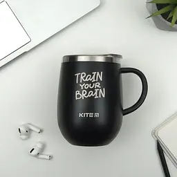 Термокружка Kite Train your brain 360 мл чорна (K22-378-01-1) - мініатюра 4