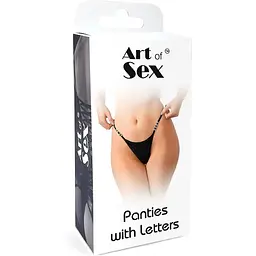 Сексуальні трусики зі стразовим написом Art of Sex Sexy Baby, розмір XS-2XL, колір Чорний - мініатюра 3