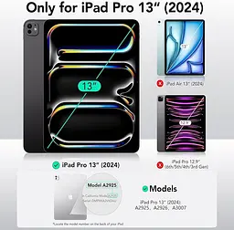 Чохол-клавіатура Jademall для планшета iPad Pro 13” M4 2024 чорний (SKU-006) - мініатюра 3