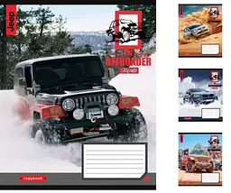Зошити учнівські 60 аркушів клітинка. 1В The offroader 10 шт. в упаковці