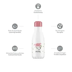 Термопляшка Miniland Kidbottle Fairy, 270 мл, білий з рожевим - мініатюра 2