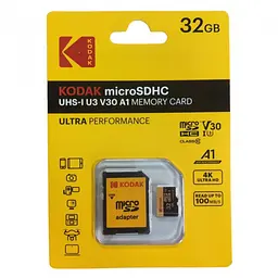 Карта пам'яті з адаптером micro SD Kodak 32Gb U3 A1 class 10