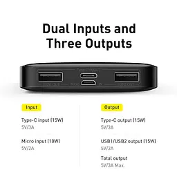 УМБ Baseus Bipow Digital Display Power Bank 20000mAh 15W (PPDML-J01) чорна - мініатюра 8