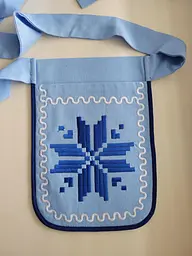 Кишенька блакитна з вишивкою, ладунка з вишивкою, гаман жіночий - мініатюра 3