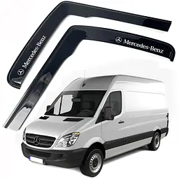 Дефлектори вікон ветровики Mercedes Sprinter W906 / Crafter 2006-2015 Г образний Скотч 3M Voron Glass