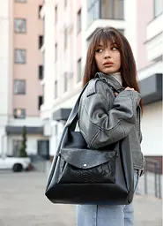 Сумка жіноча Sambag HOBO BLISS Чорна 34 х 31 х 12 см (53453070) - мініатюра 6