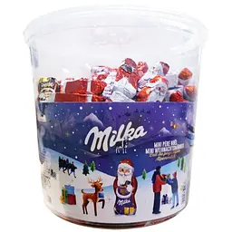 Шоколадні цукерки Milka Mini Pere Noel Санта відро 1.540 кг