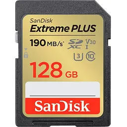 Карта пам'яті SanDisk 128GB SDXC class 10 UHS-I U3 4K Extreme Plus (SDSDXWA-128G-GNCIN)