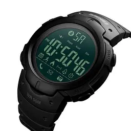 Спортивний смарт годинник Skmei 1301 Шагомер Bluetooth удароміцні Чорні - мініатюра 4