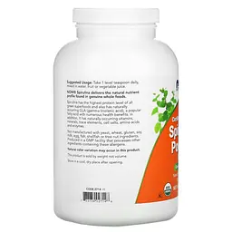 Натуральна добавка NOW Spirulina Powder Organic Certified Organic, 454 грам - мініатюра 3